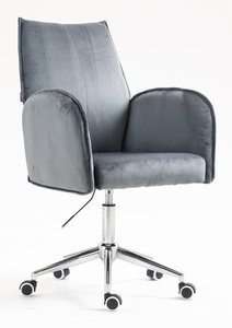 FOTEL HR280K GRAFITOWY WELUR CHROMOWANA PODSTAWA