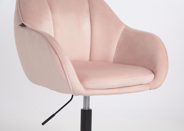 HOKER HR2055N PUDROWY RÓŻ WELUR CZARNA PODSTAWA