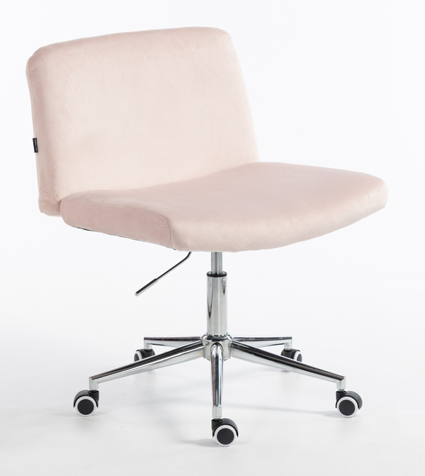 HOKER HR150K PUDROWY RÓŻ WELUR CHROMOWANA PODSTAWA