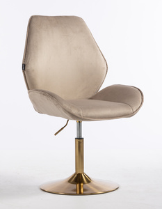 FOTEL HR350N LATTE WELUR ZŁOTA PODSTAWA