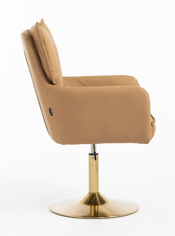 HOKER HR250N KARMELOWY EKOSKÓRA PREMIUM SOFT ZŁOTA PODSTAWA