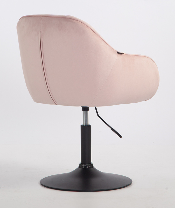 HOKER HR2055N PUDROWY RÓŻ WELUR CZARNA PODSTAWA