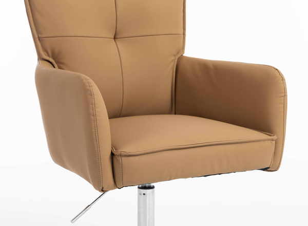 HOKER HR250CROSS KARMELOWY EKOSKÓRA PREMIUM SOFT CHROMOWANA PODSTAWA