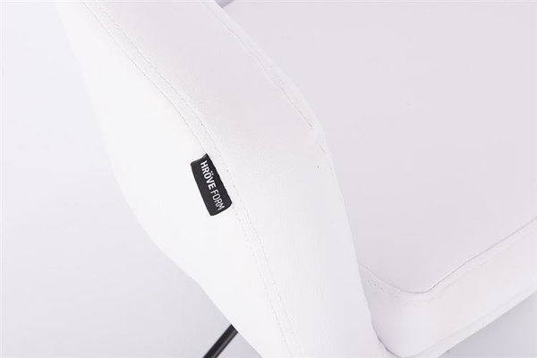 FOTEL HR830 BIAŁA SKÓRA CROSS CZARNY MAT