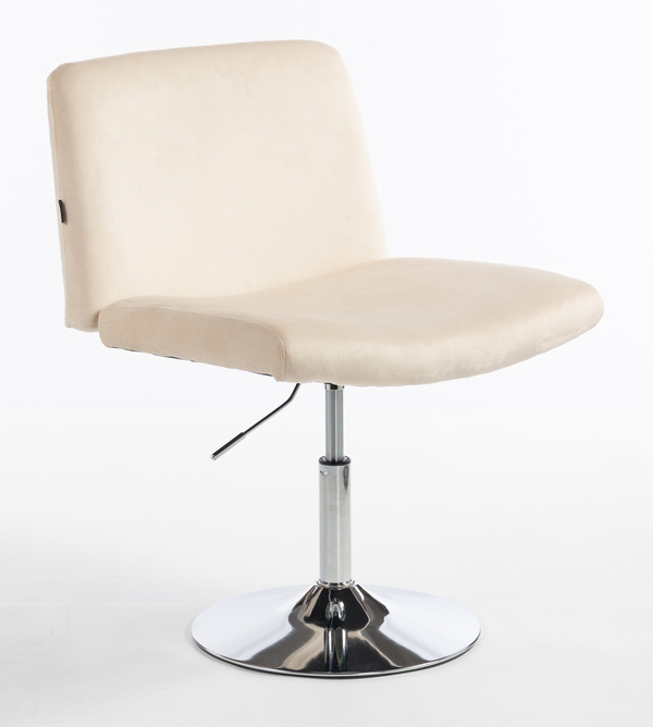 HOKER HR150N KREMOWY WELUR CHROMOWANA PODSTAWA