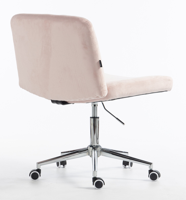 HOKER HR150K PUDROWY RÓŻ WELUR CHROMOWANA PODSTAWA