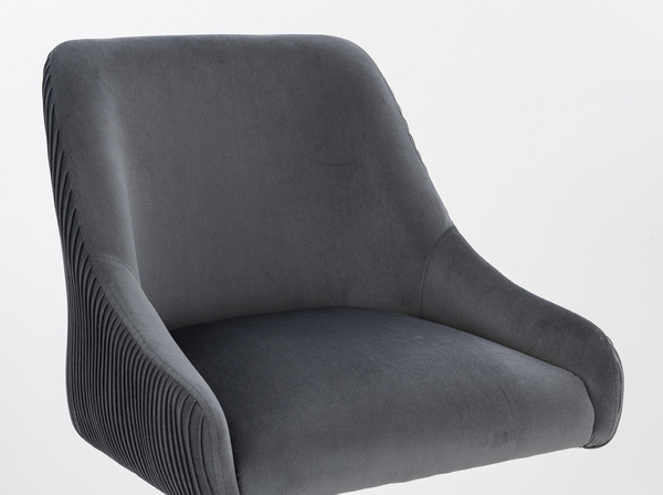 FOTEL HR920CROSS GRAFITOWY WELUR CHROMOWANA PODSTAWA