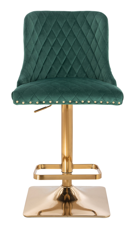 FOTEL HR940KW BUTELKOWA ZIELEŃ WELUR ZŁOTA PODSTAWA
