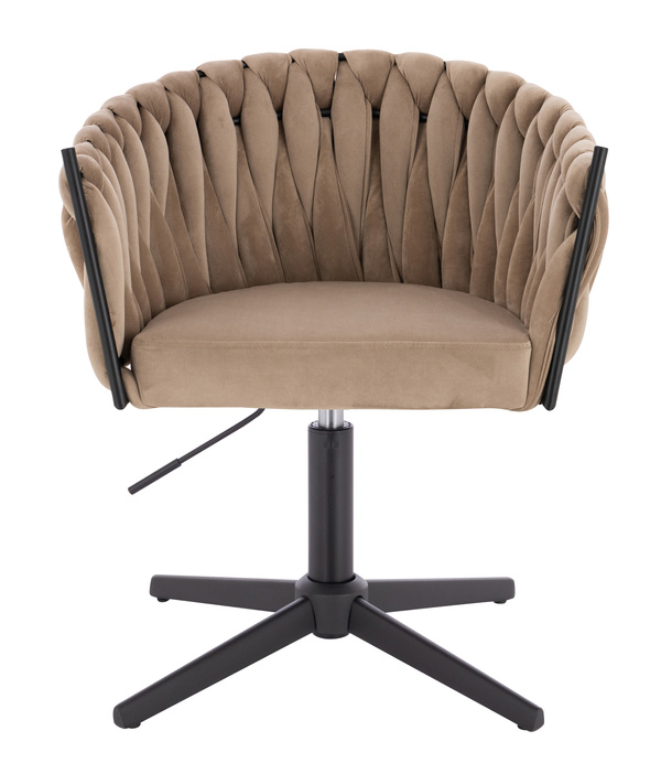 FOTEL HR750CROSS LATTE WELUR CZARNA PODSTAWA