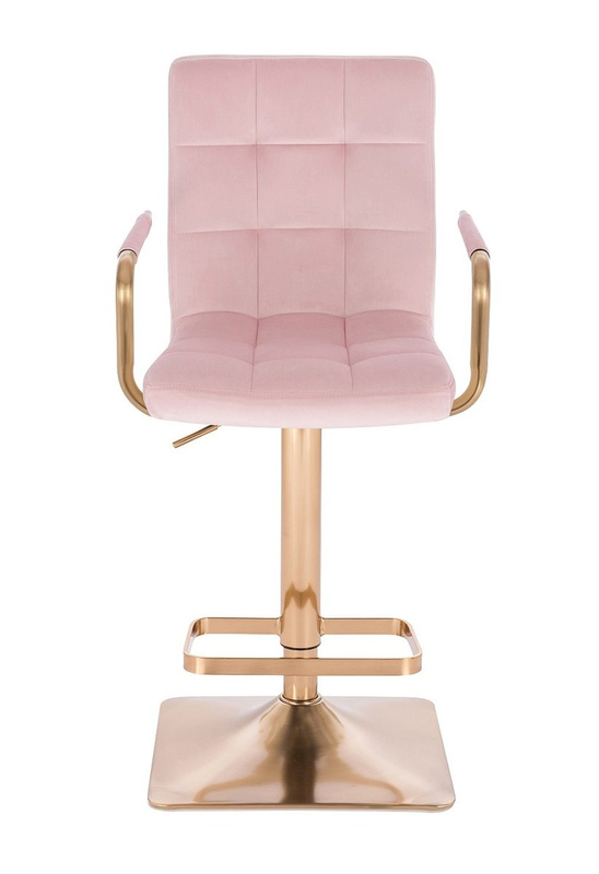 HOKER HR1015WP KWADRAT PUDROWY RÓŻ WELUR ZŁOTA PODSTAWA