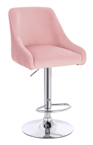 FOTEL HR920W PUDROWY RÓŻ WELUR CHROMOWANA PODSTAWA