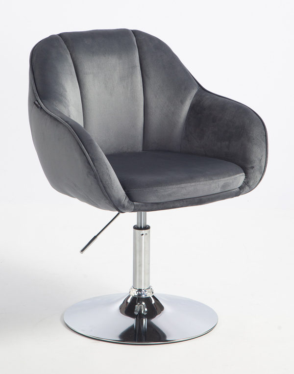 HOKER HR2055N GRAFITOWY WELUR CHROMOWANA PODSTAWA