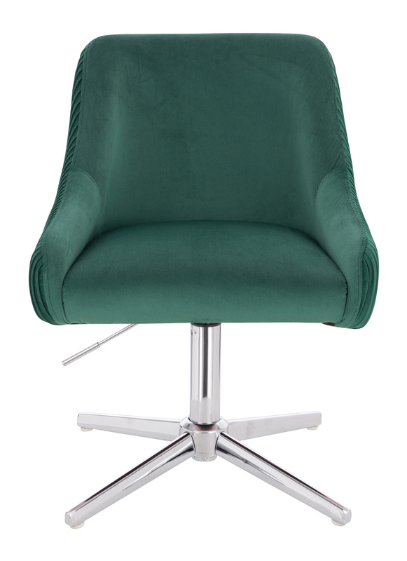 FOTEL HR920CROSS BUTELKOWA ZIELEŃ WELUR CHROMOWANA PODSTAWA