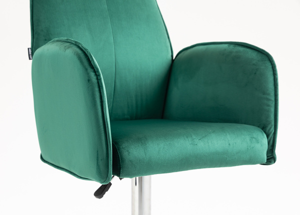 FOTEL HR280W BUTELKOWA ZIELEŃ WELUR CHROMOWANA PODSTAWA