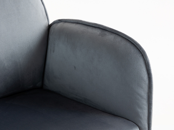 FOTEL HR280KW GRAFITOWY WELUR CZARNA PODSTAWA