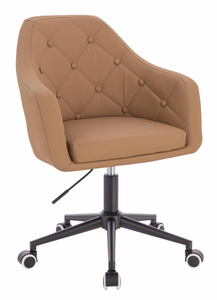 HOKER HR831K KARMELOWY EKOSKÓRA PREMIUM SOFT CZARNA PODSTAWA