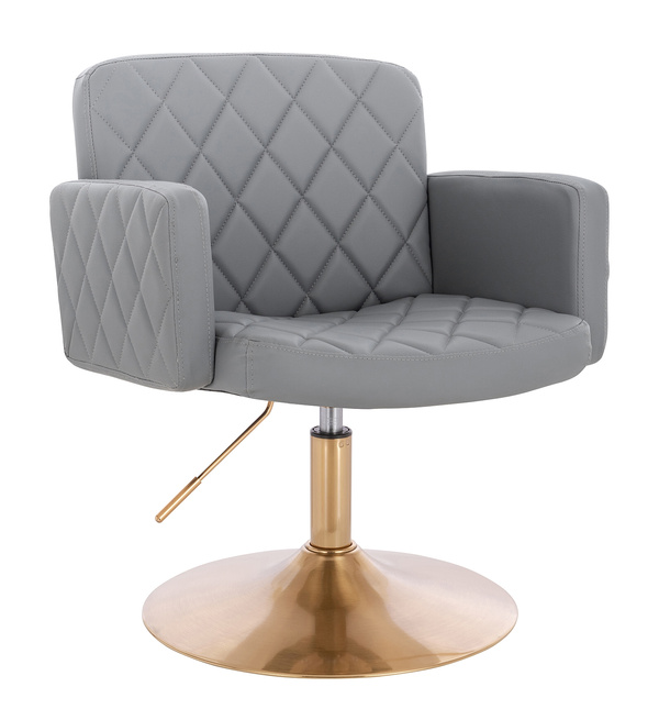 FOTEL HR802N SZARY ZŁOTA PODSTAWA