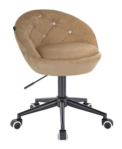 FOTEL HR948K LATTE WELUR CZARNA PODSTAWA