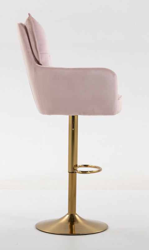 HOKER HR250W PUDROWY RÓŻ WELUR  ZŁOTA PODSTAWA