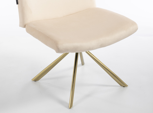 HOKER HR150 PAJĄK KREMOWY WELUR  ZŁOTA PODSTAWA