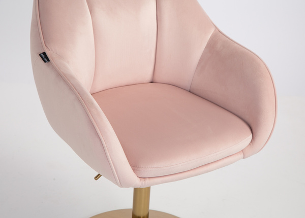 HOKER HR2055N PUDROWY RÓŻ WELUR ZŁOTA PODSTAWA