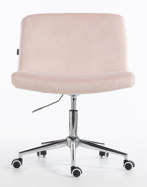 HOKER HR150K PUDROWY RÓŻ WELUR CHROMOWANA PODSTAWA