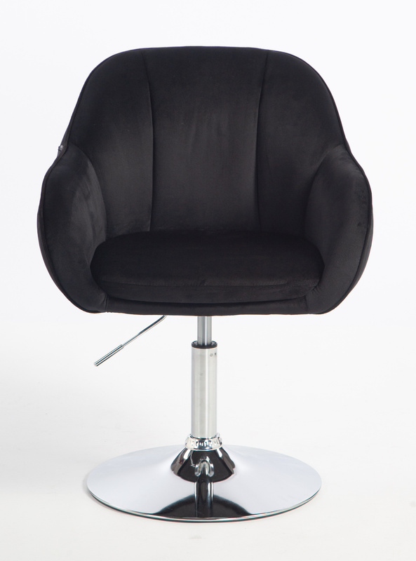 HOKER HR2055N CZARNY WELUR CHROMOWANA PODSTAWA