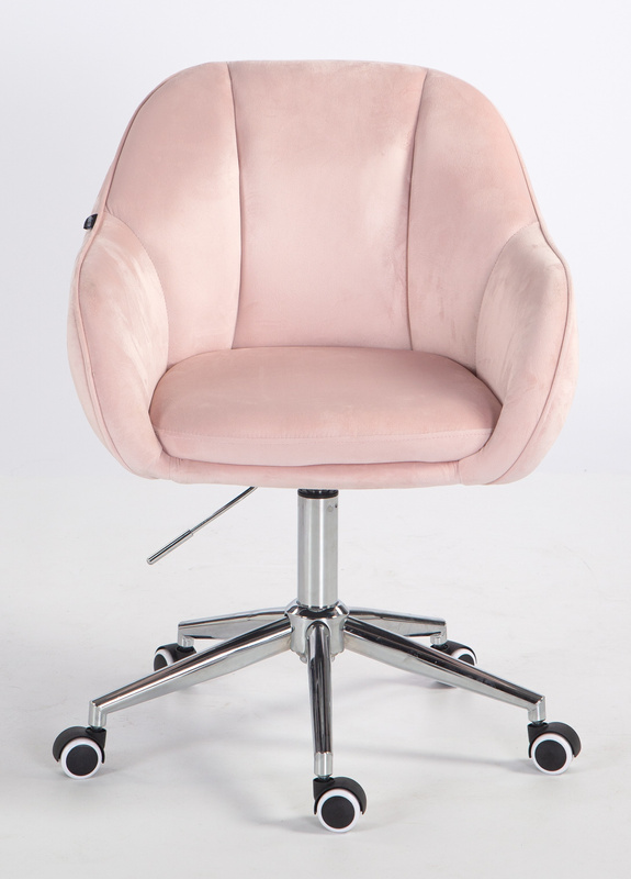 HOKER HR2055K PUDROWY RÓŻ WELUR CHROMOWANA PODSTAWA