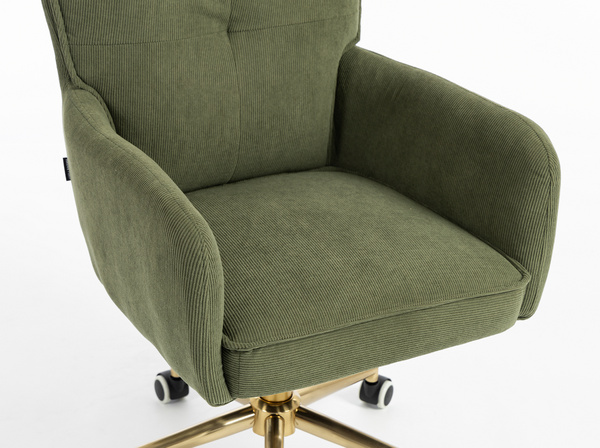 HOKER HR250K ZIELONY SZAŁWIA PREMIUM CORD SZTRUKS ZŁOTA PODSTAWA