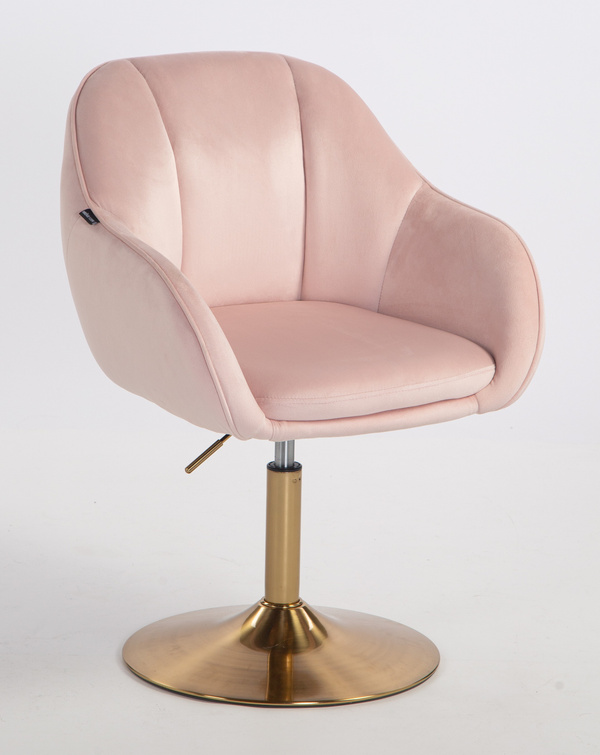 HOKER HR2055N PUDROWY RÓŻ WELUR ZŁOTA PODSTAWA