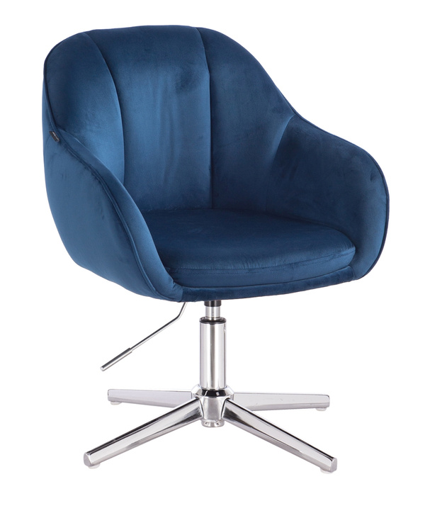 HOKER HR2055CROSS CIEMNE MORZE  WELUR CHROMOWANA PODSTAWA