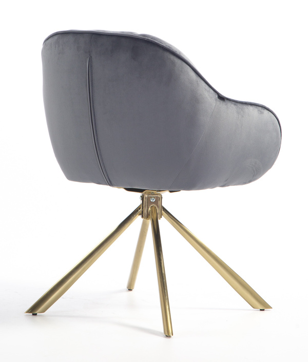 HOKER HR2055 GRAFITOWY WELUR ZŁOTY PAJĄK