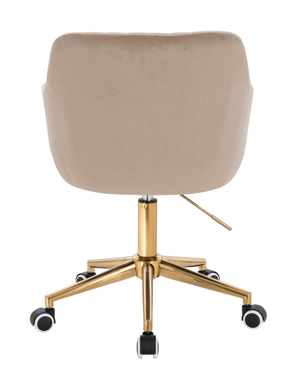 FOTEL HR190K LATTE WELUR ZŁOTA PODSTAWA