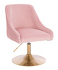 FOTEL HR920N PUDROWY RÓŻ WELUR ZŁOTA PODSTAWA