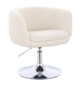 FOTEL HR333N KREMOWY BARANEK CHROMOWANA PODSTAWA