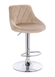 FOTEL HR1054W LATTE WELUR CHROMOWANA PODSTAWA