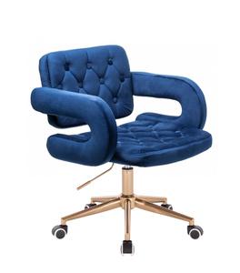 HOKER HR8403K CIEMNE MORZE WELUR  ZŁOTA PODSTAWA