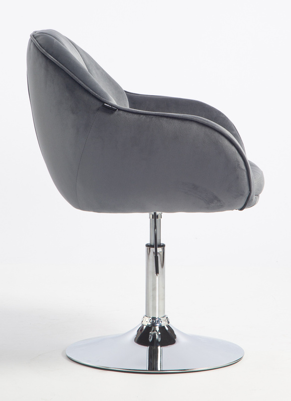 HOKER HR2055N GRAFITOWY WELUR CHROMOWANA PODSTAWA