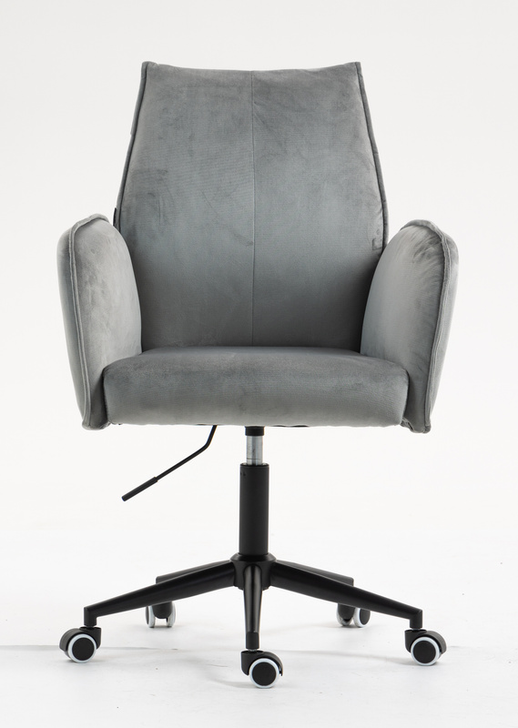 FOTEL HR280K STALOWY WELUR CZARNA PODSTAWA