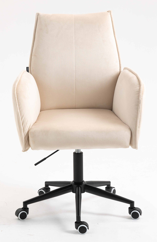 FOTEL HR280K KREMOWY WELUR CZARNA PODSTAWA