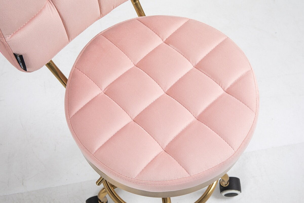 HOKER HR636 PUDROWY RÓŻ WELUR ZŁOTA PODSTAWA