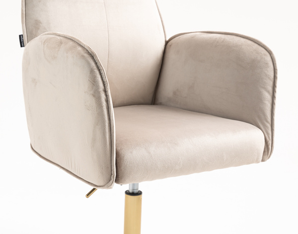 FOTEL HR280N LATTE WELUR ZŁOTA PODSTAWA