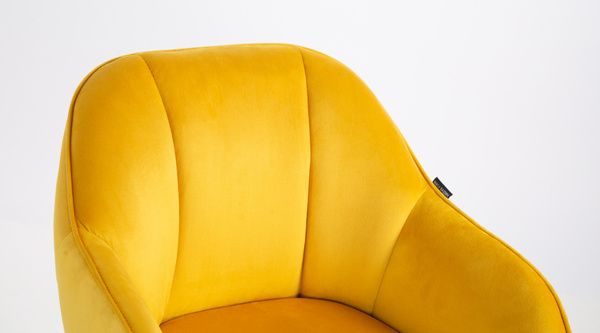 HOKER HR2055N ŻÓŁTY WELUR CHROMOWANA PODSTAWA