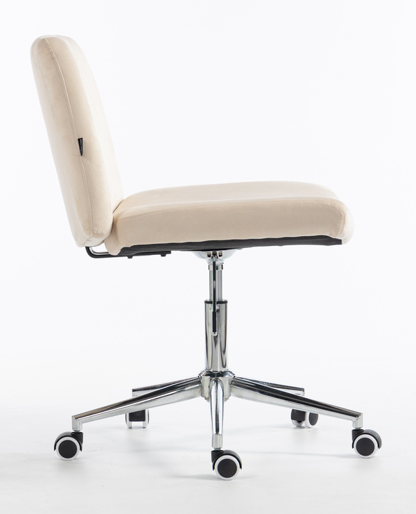 HOKER HR150K KREMOWY WELUR CHROMOWANA PODSTAWA