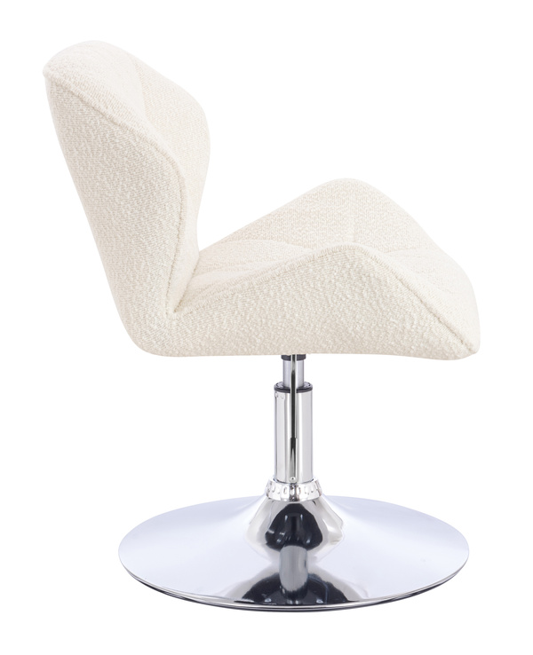 FOTEL HR111N KREMOWY BARANEK CHROMOWANA PODSTAWA