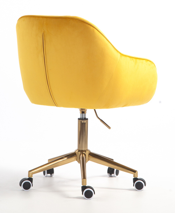 HOKER HR2055K ŻÓŁTY WELUR ZŁOTA PODSTAWA