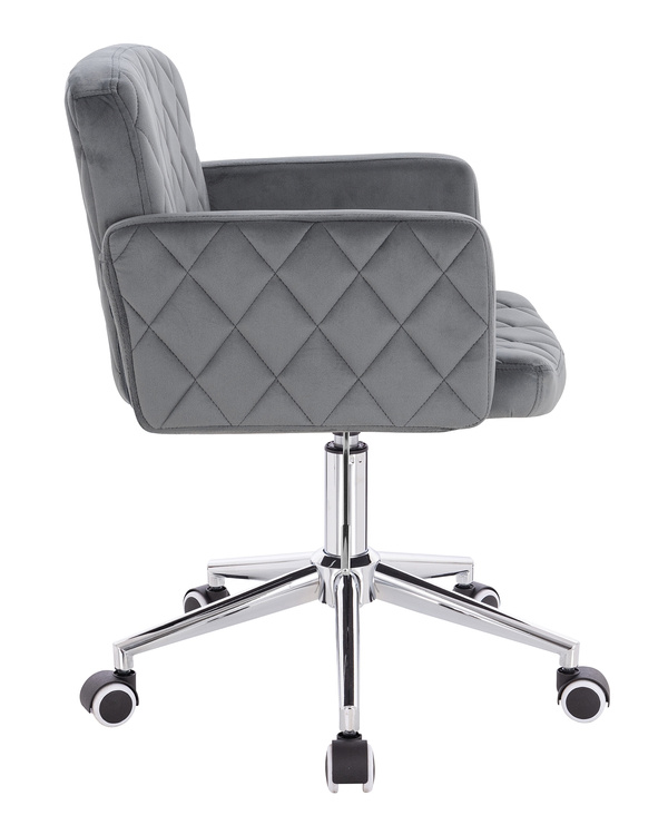 FOTEL HR802K GRAFITOWY WELUR CHROMOWANA PODSTAWA