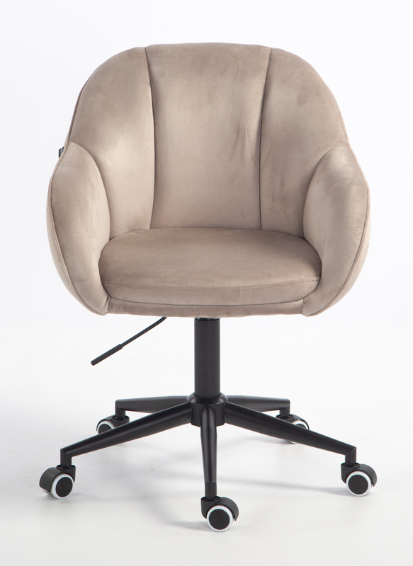 FOTEL HR2055K LATTE WELUR CZARNA PODSTAWA