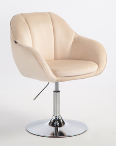 HOKER HR2055N KREMOWY WELUR CHROMOWANA PODSTAWA