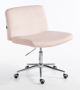 HOKER HR150K PUDROWY RÓŻ WELUR CHROMOWANA PODSTAWA